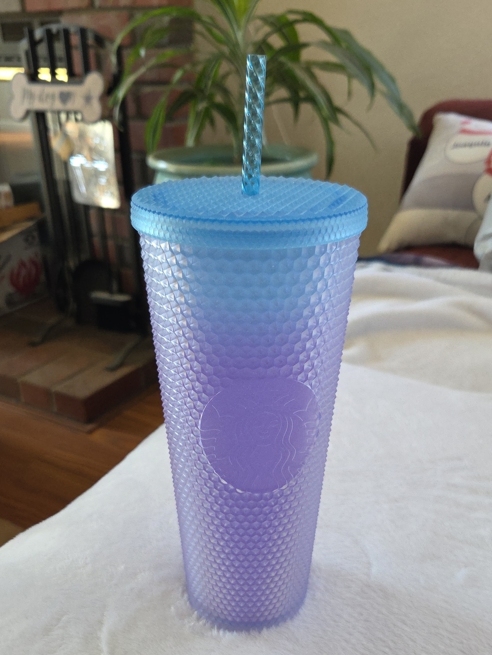 NWT. Starbucks Purple and Blue Studded Tumbler with Straw